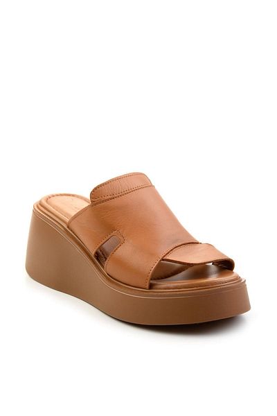 Bambi Γυναικείες παντόφλες Tan Leather K04359022303