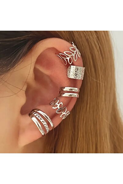 SEVAS GOLD Women's White Color Set of 5 Cartilage Earrings