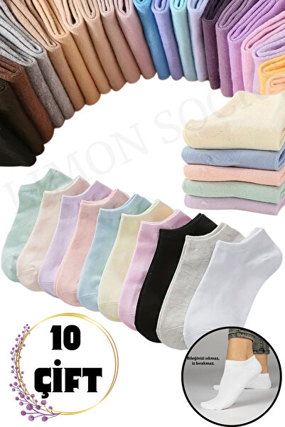 Limon Socks 10 Pairs of Cotton Combed Lycra Men's Women's Booties Socks