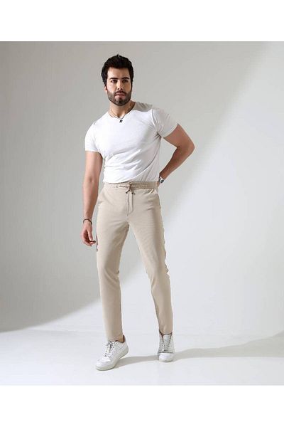 Benim Denim Men's Waist Full Elastic Looser Jogger Knitted Casual Pants