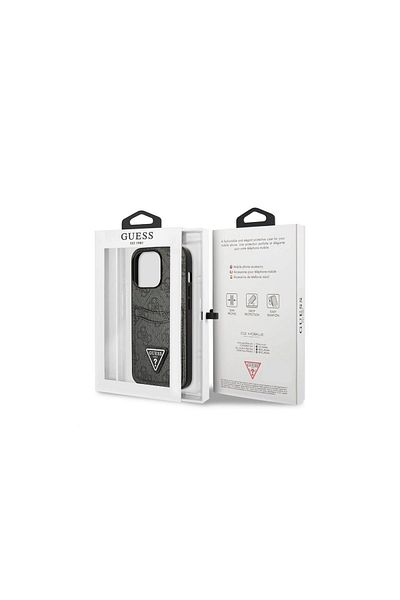 Guess Husa iPhone 13 Pro 4G Saffiano Double Card Negru
