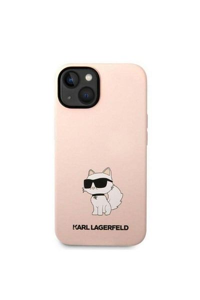 Karl Lagerfeld Husa Liquid Silicone Choupette iPhone 14 Plus Roz