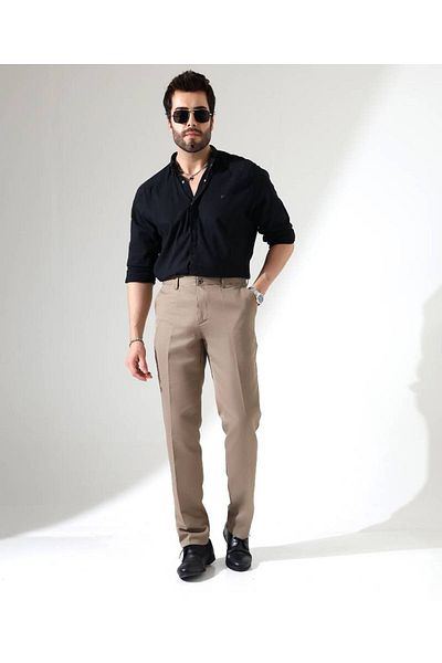 Benim Denim Men's Regular Fit Non-Designed Color Beige Color Casual Pants