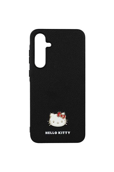 Hello Kitty Case Metal Logo Kitty Head Samsung Galaxy A55 Black
