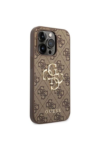 Guess Case Pu 4g Metal Logo Iphone 15 Pro Max Brown
