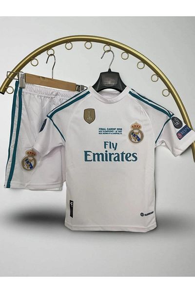 yenteks Copy - 2018 Season Champions League Cristiano Ronaldo Real. White Madrid. Jersey Set 4 Pieces
