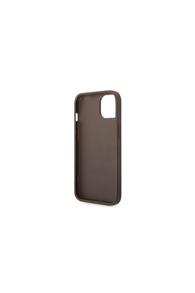 Guess Case Iphone 14 Plus 4g Stripe Metal Logo Brown