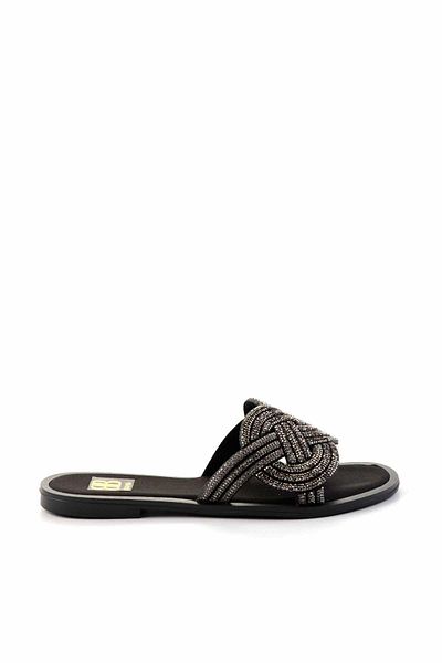 Bambi Matte Black Platinum Women's Slippers K04379011538