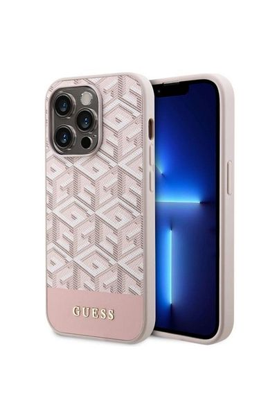 Guess Case Gcube Stripes Magsafe Iphone 14 Pro Max Pink
