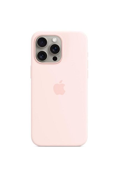 Apple Original Silicone iPhone 15 Pro Max Case, Magsafe, Light Pink