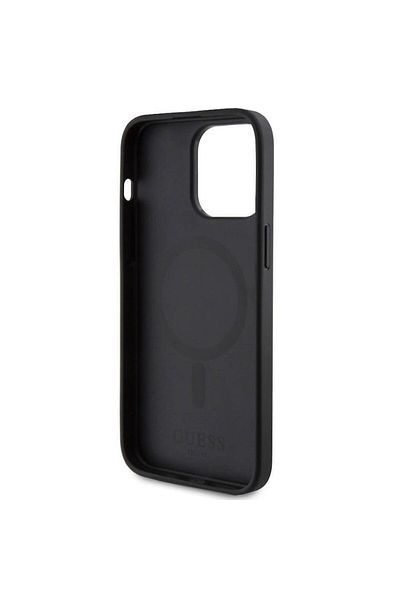 Guess Case 4G Stripe Logo MagSafe iPhone 15 Pro Max Black
