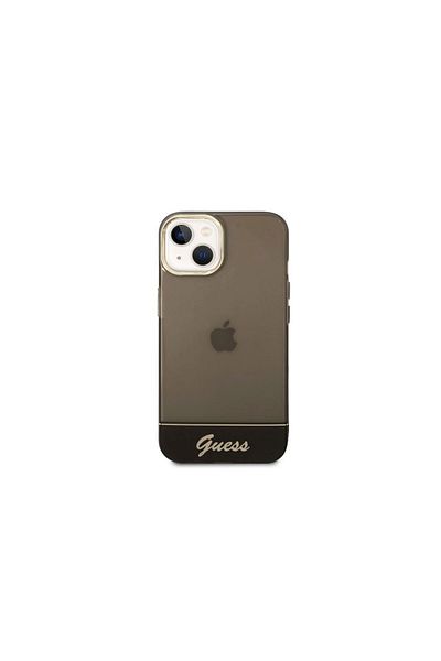 Guess Husa iPhone 14 Guess Camera Outline Translucent Negru