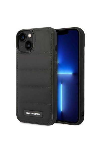 Karl Lagerfeld Husa Quilted Puffy Metal Logo iPhone 14 Plus Μαύρο