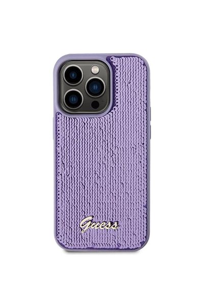Guess Case Sequin Script Logo Iphone 15 Pro Max Purple