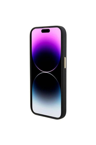 Guess Case Liquid Silicone 4g Strass Metal Logo Iphone 15 Pro Black