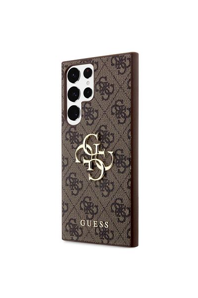 Guess Pu 4g Metal Logo Samsung Galaxy S24 Ultra Case Brown