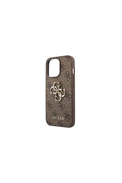 Guess Case Iphone 13 Pro Pu 4g Metal Logo Brown