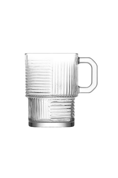 LAV Set of 6 Tea Cups with Handle, LAV, Helen Model, Extra Quality, 270 ml, Modern Design