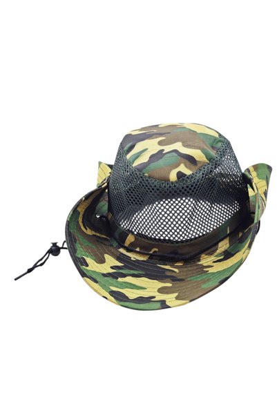 fafatara Mesh Camouflage Fetter Hat – Wide Brim, Uv Protection, Adjustable Outdoor Hat |   Fafatara