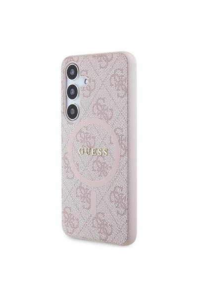Guess Case 4g Leather Metal Logo Magsafe Samsung Galaxy S24 Pink