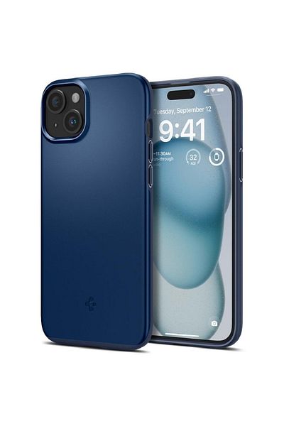 Spigen Thin Fit Iphone 15 Case Navy Blue