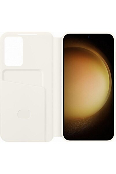 Samsung Γνήσια θήκη πορτοφολιού Smart View για το Galaxy S23 Plus σε κρεμ χρώμα