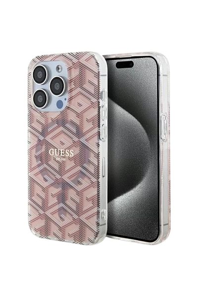 Guess Gcube Magsafe Iphone 15 Pro Max case Pink