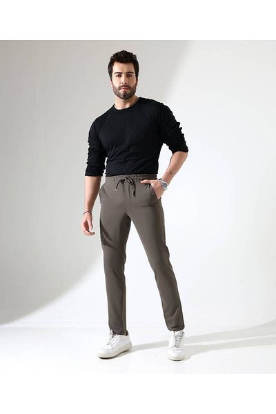 Benim Denim Men's Waist Full Elastic Khaki Looser Jogger Knitted Casual Pants