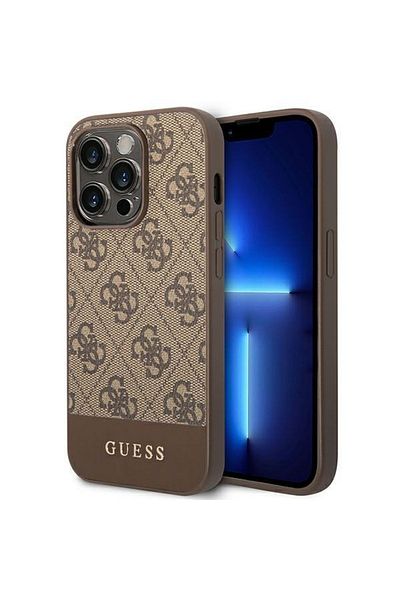 Guess Case 4g Stripe Logo Iphone 14 Pro Brown