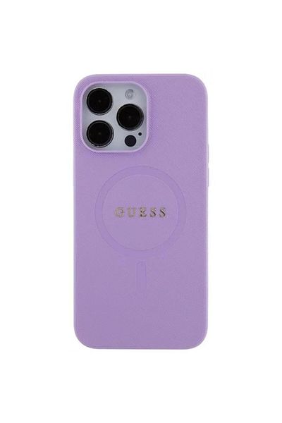 Guess Case Saffiano Magsafe Iphone 15 Pro Max Purple