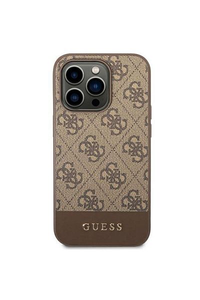 Guess Case 4g Stripe Logo Iphone 14 Pro Brown