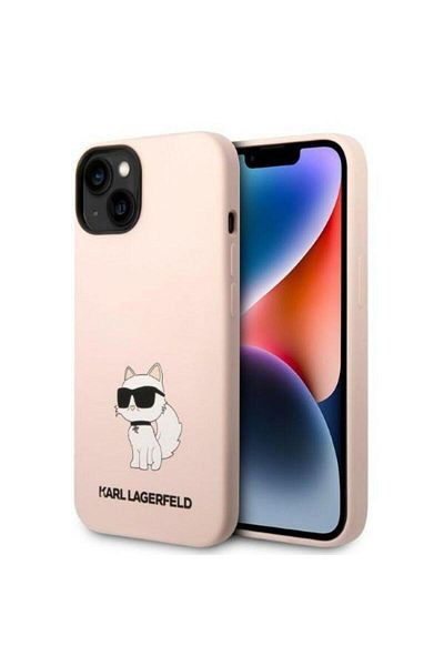 Karl Lagerfeld Husa Liquid Silicone Choupette iPhone 14 Plus Roz
