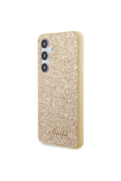 Guess Husa Tpu Glitter Flakes Metal Logo Samsung Galaxy S24 Gold