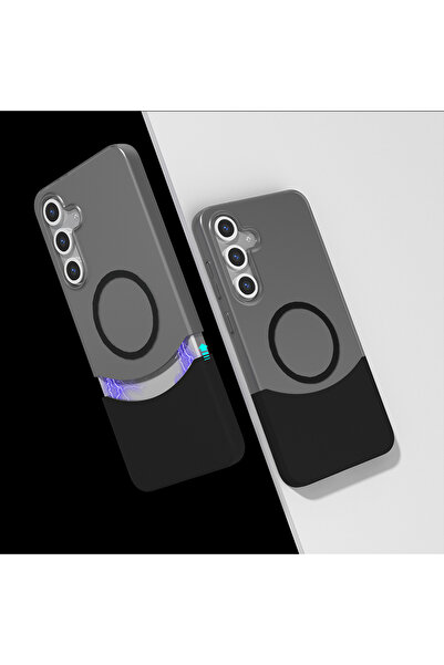 Rivor Samsung Galaxy S24 FE Kılıf Kamera Çıkıntılı Magsafe Destekli Mıknatıslı 2 Parça İnce Sert Mat Kapak