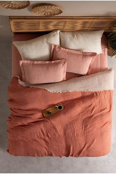 VESSİNOHOME Pure Series Muslin Double Bedspread Natural Cotton