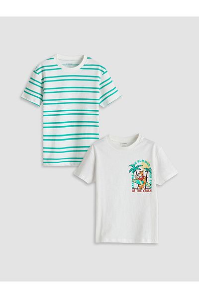 LC Waikiki Lcw Crew Neck Printed Boys T-Shirt Pack of 2