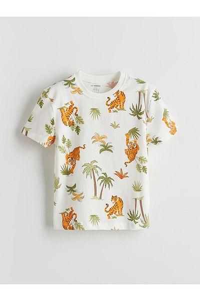 LC Waikiki New Season Printed Boys' T-Shirt and Shorts 2-Piece Set - S5I702Z1