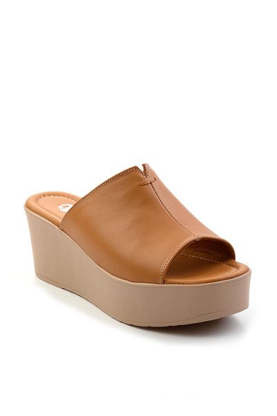 Bambi Taba Leather Women's Slippers K04040012403
