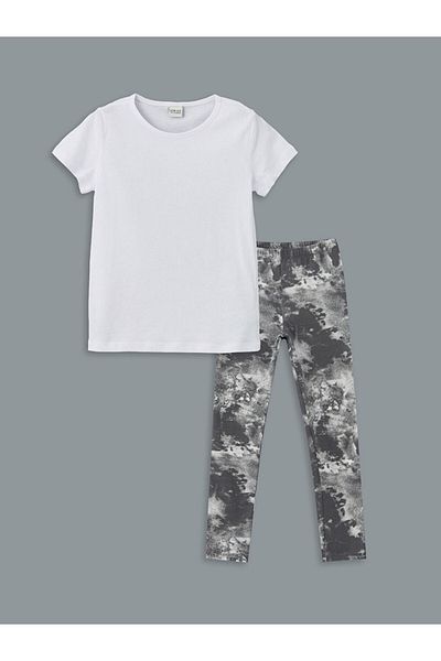 LC Waikiki Crew Neck Girls T-Shirts and Leggings
