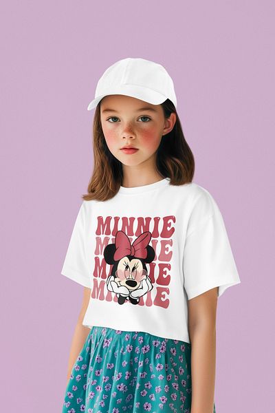 SEVBANO Tricou unisex pentru copii cu desene animate Minnie The Mouse (vârsta 1-12)
