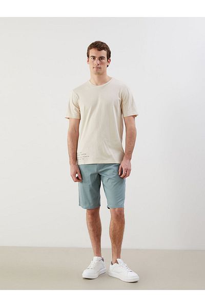 LC Waikiki New Season Crew Neck εμπριμέ χτενισμένο βαμβακερό ανδρικό Tisort - S5KK49Z8