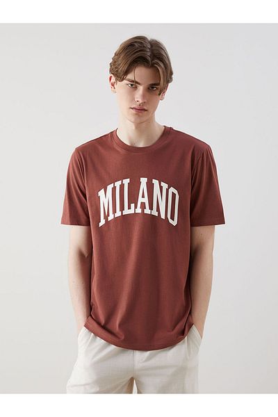 LC Waikiki Crew Neck Milano Printed Combed Cotton Men's T-Shirt