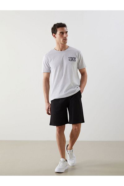 LC Waikiki New Season Crew Neck εμπριμέ χτενισμένο βαμβακερό ανδρικό Tisort - S5JI74Z8