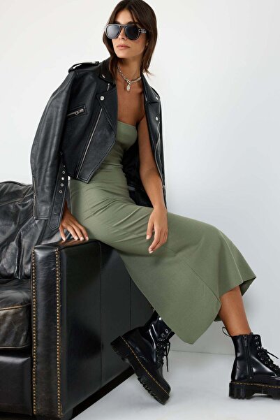 No Matter What Strapless Straight Cut Midi Dress