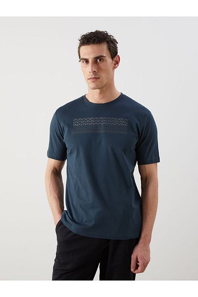 LC Waikiki New Season Crew Neck Short Sleeve Printed Combed Cotton Men's T-Shirt - S5Fa45Z8