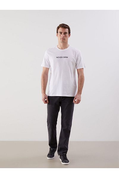 LC Waikiki New Season Crew Neck Κοντό μανίκι εμπριμέ χτενισμένο βαμβακερό ανδρικό Tisort - S5J879Z8