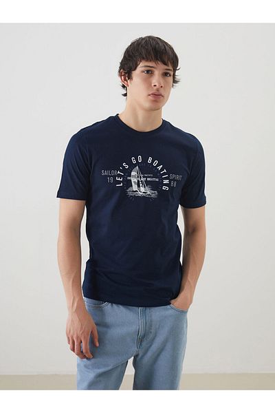 LC Waikiki Crew Neck Printed Combed Cotton Men's T-Shirt