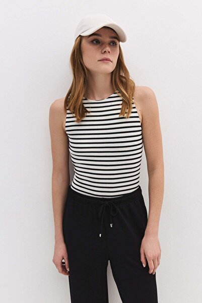 No Matter What Gestreiftes Basic-T-Shirt mit Trägern