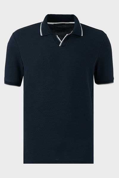 Buratti Tricou cu gât polo cu dungi din bumbac elastic, cu croială normală, tricou cu gât polo pentru bărbați 5902768