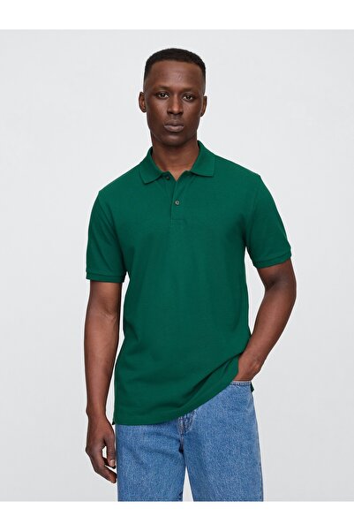 GAP Erkek Yeşil Pique Polo Yaka T-Shirt